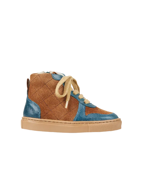 High - Top Women's Leather Sneakers in Black for a Stylish and Durable OptionQuilted sneaker - Petroleum Blue High - Top Women's Leather Sneakers in Black for a Stylish and Durable OptionQuilted sneaker - Petroleum Blue