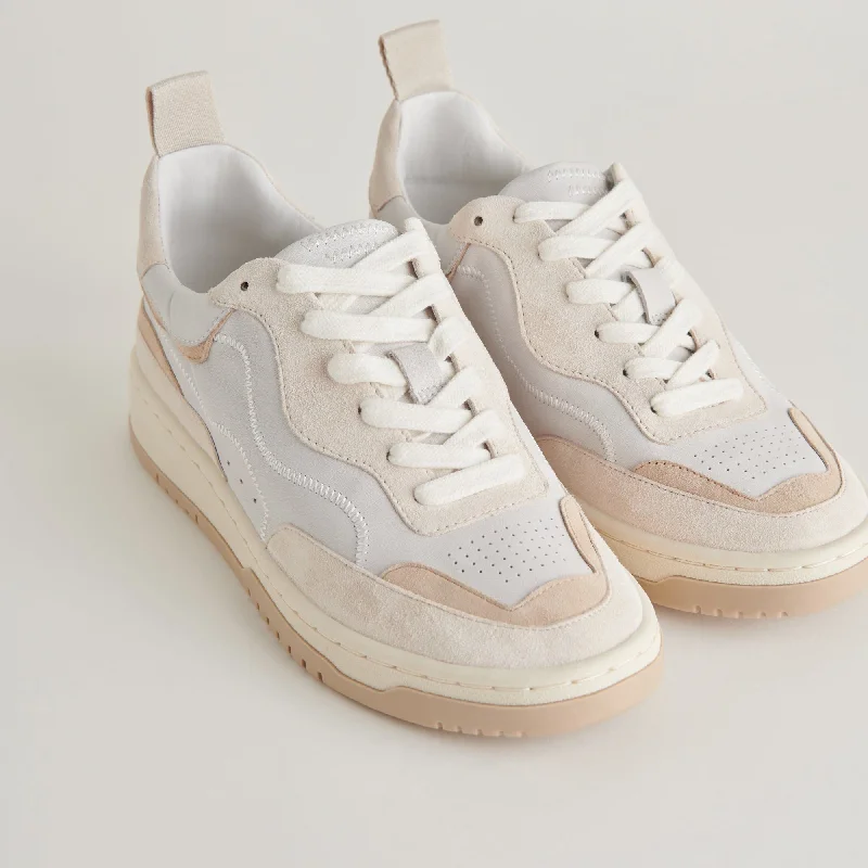 Lightweight Knit Women's Sneakers with Arch Support for All - Day ComfortADELLA SNEAKERS WHITE DUNE LEATHER Lightweight Knit Women's Sneakers with Arch Support for All - Day ComfortADELLA SNEAKERS WHITE DUNE LEATHER