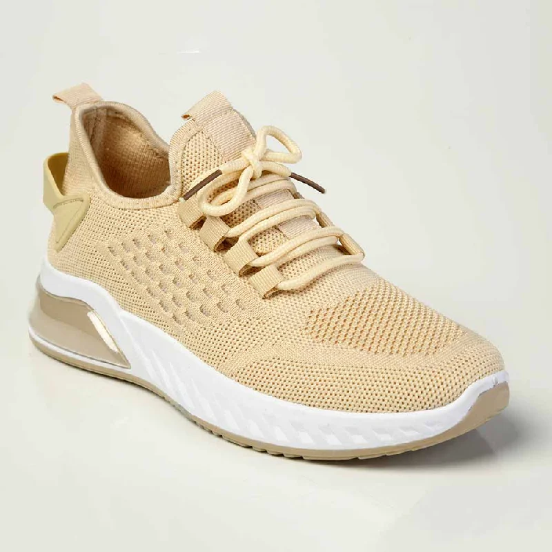 Women's Sneakers with Heel - Stabilizing Technology for Better Balance During RunningAlessio Fly Knit Lace Up Sneaker - Nude Women's Sneakers with Heel - Stabilizing Technology for Better Balance During RunningAlessio Fly Knit Lace Up Sneaker - Nude