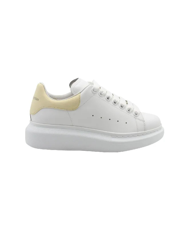 Sparkly Rhinestone - Embellished Women's Sneakers for a Glamorous and Eye - Catching LookAlexander McQueen Oversized Sneakers in White Leather Sparkly Rhinestone - Embellished Women's Sneakers for a Glamorous and Eye - Catching LookAlexander McQueen Oversized Sneakers in White Leather