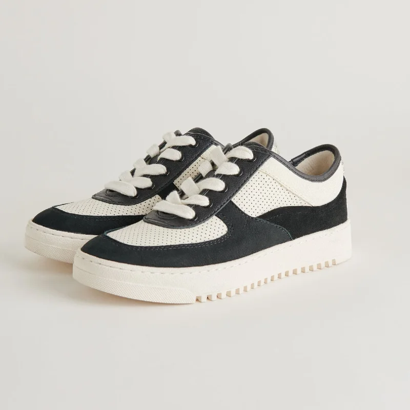 Patterned Print Women's Sneakers in Floral Designs for a Feminine and Fashion - Forward LookCYRIL SNEAKERS BLACK WHITE LEATHER