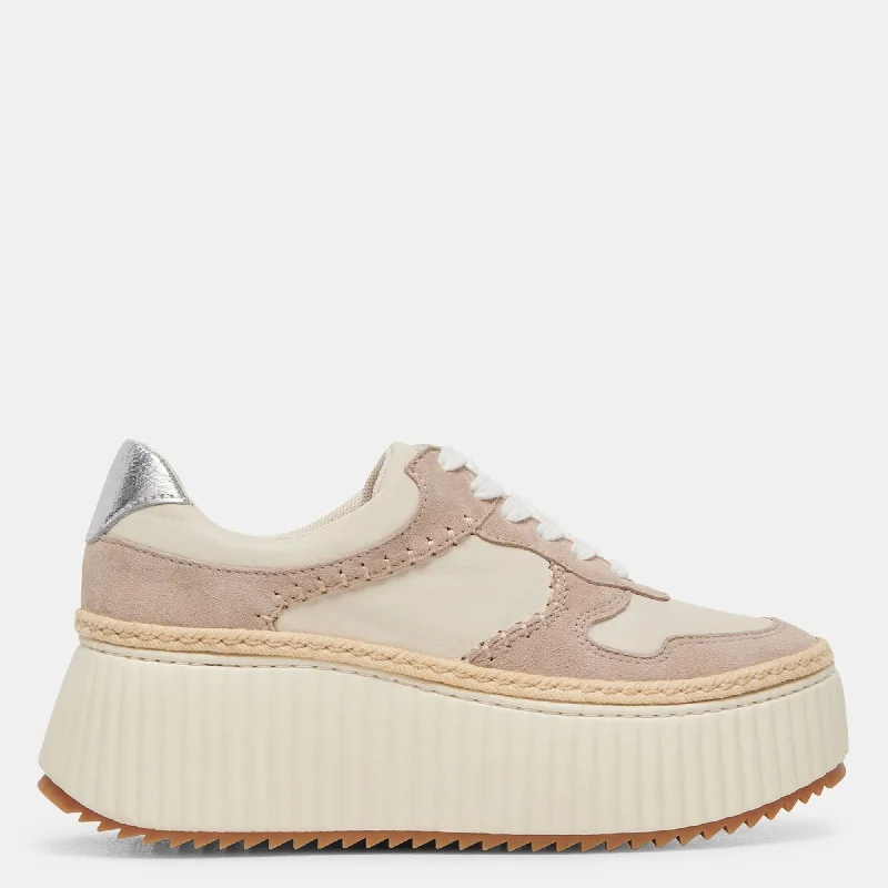 Breathable Mesh Women's Running Sneakers with Reflective Trim for Nighttime JoggingDandi Sneakers Taupe Multi Leather Breathable Mesh Women's Running Sneakers with Reflective Trim for Nighttime JoggingDandi Sneakers Taupe Multi Leather