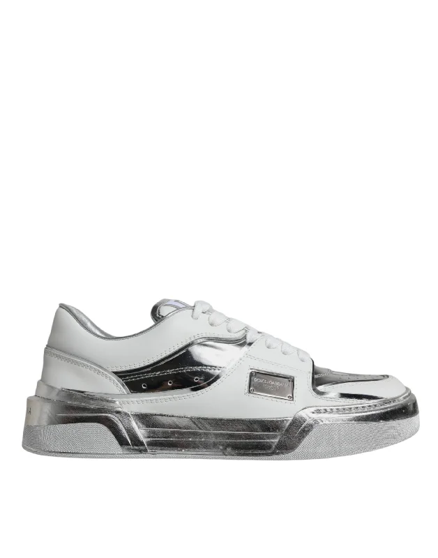 Foldable Women's Travel Sneakers for Compact Storage in LuggageDolce & Gabbana   Leather Low Top Sneakers Women's Shoes