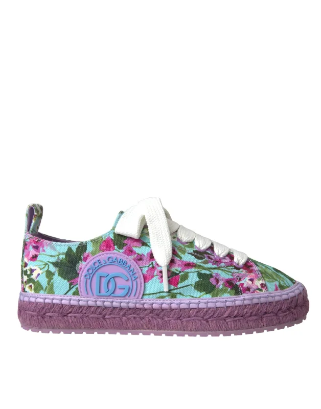 Women's Sneakers with Removable Insoles for Easy Cleaning and CustomizationDolce & Gabbana multi Canvas Floral Espadrilles Sneakers Women's Shoes