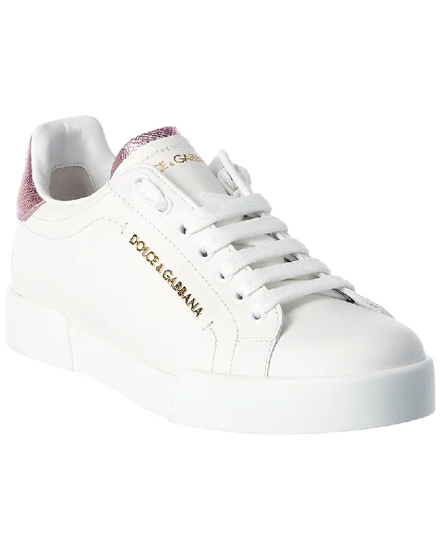 Chunky - Sole Women's Platform Sneakers in White for a Trendy Street Style LookDolce & Gabbana Portofino Leather Sneaker Chunky - Sole Women's Platform Sneakers in White for a Trendy Street Style LookDolce & Gabbana Portofino Leather Sneaker