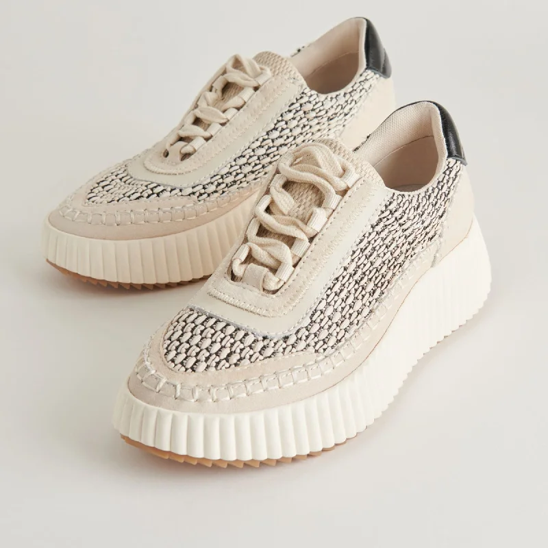 Chunky - Sole Women's Platform Sneakers in White for a Trendy Street Style LookDolen Sneakers Black Natural Raffia Chunky - Sole Women's Platform Sneakers in White for a Trendy Street Style LookDolen Sneakers Black Natural Raffia