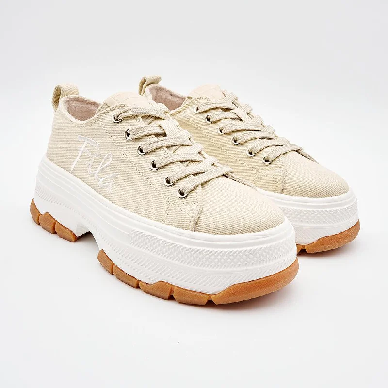 Breathable Mesh Women's Running Sneakers with Reflective Trim for Nighttime JoggingFILA Reese Platforms Sneaker - Beige/Gum Breathable Mesh Women's Running Sneakers with Reflective Trim for Nighttime JoggingFILA Reese Platforms Sneaker - Beige/Gum