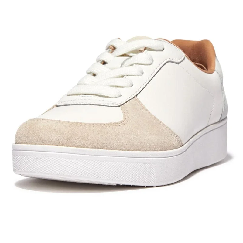 Women's Sneakers with Adjustable Straps for a Customized Fit During High - Impact ExercisesFit Flop Rally Suede Back leather Sneaker - White Women's Sneakers with Adjustable Straps for a Customized Fit During High - Impact ExercisesFit Flop Rally Suede Back leather Sneaker - White