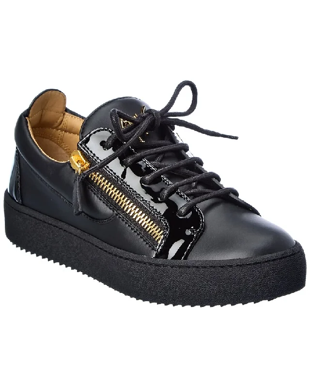 Slip - On Women's Canvas Sneakers in Navy for Easy and Effortless WearGiuseppe Zanotti May London Leather Sneaker Slip - On Women's Canvas Sneakers in Navy for Easy and Effortless WearGiuseppe Zanotti May London Leather Sneaker