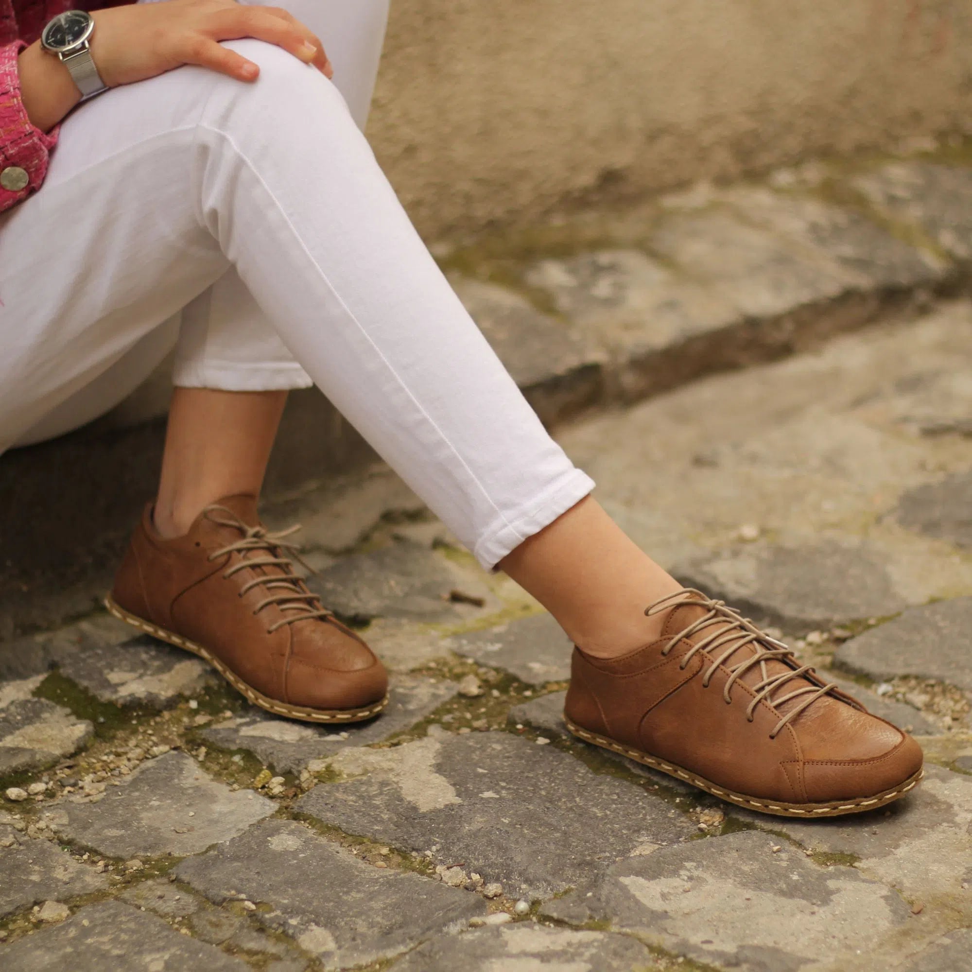 Lace - Up Women's Athletic Sneakers with Shock - Absorbing Midsoles for Intense WorkoutsHandmade Women's Matte Brown Leather Barefoot Sneakers Lace - Up Women's Athletic Sneakers with Shock - Absorbing Midsoles for Intense WorkoutsHandmade Women's Matte Brown Leather Barefoot Sneakers