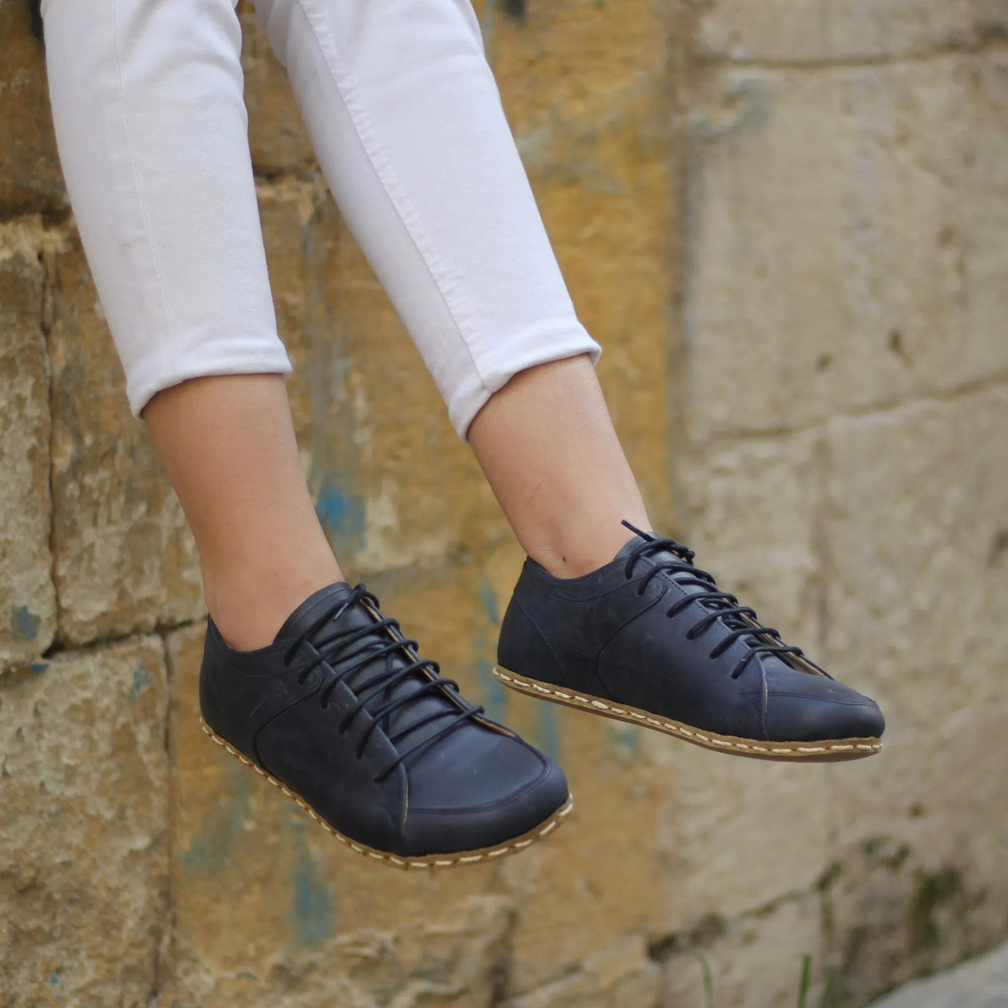 Women's Sneakers with Memory Foam Insoles for Exceptional Cushioning and ComfortHandmade Women's Navy Blue Leather Barefoot Sneakers Women's Sneakers with Memory Foam Insoles for Exceptional Cushioning and ComfortHandmade Women's Navy Blue Leather Barefoot Sneakers