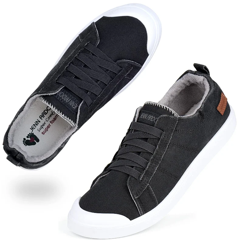 Lightweight Knit Women's Sneakers with Arch Support for All - Day ComfortJENN ARDOR Women's Canvas Slip-on Sneakers: Comfortable Casual Lightweight Knit Women's Sneakers with Arch Support for All - Day ComfortJENN ARDOR Women's Canvas Slip-on Sneakers: Comfortable Casual