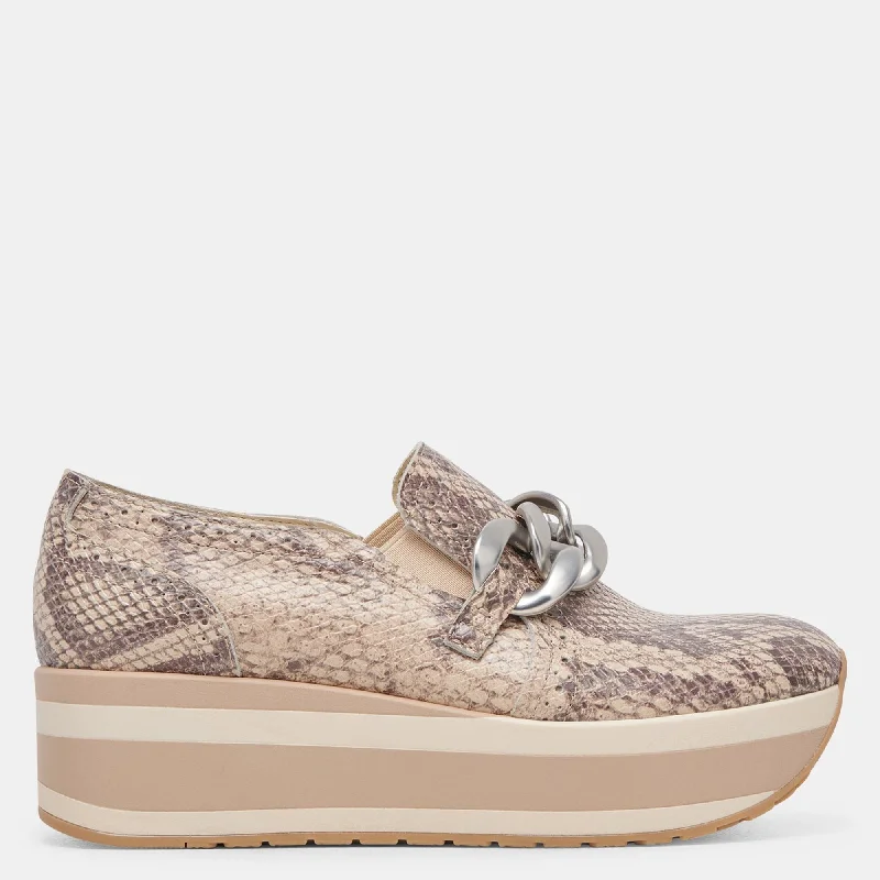 Women's Sneakers with Adjustable Straps for a Customized Fit During High - Impact ExercisesJhenee Sneakers Sand Snake Embossed Women's Sneakers with Adjustable Straps for a Customized Fit During High - Impact ExercisesJhenee Sneakers Sand Snake Embossed
