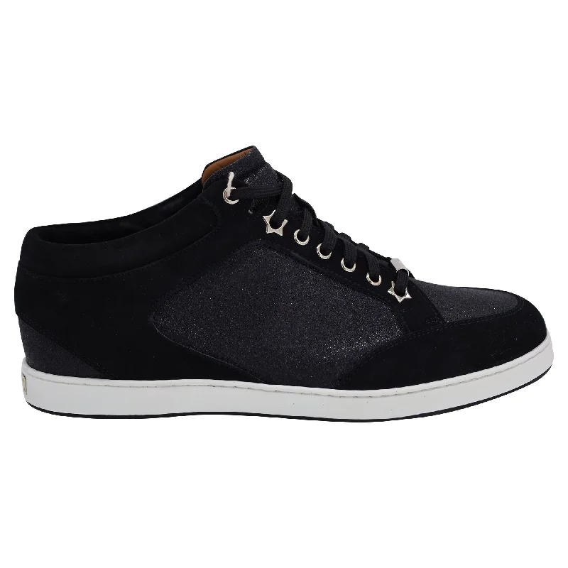 Women's Sneakers with Heel - Stabilizing Technology for Better Balance During RunningJimmy Choo Miami Glitter-Paneled Sneakers in Black Suede Women's Sneakers with Heel - Stabilizing Technology for Better Balance During RunningJimmy Choo Miami Glitter-Paneled Sneakers in Black Suede