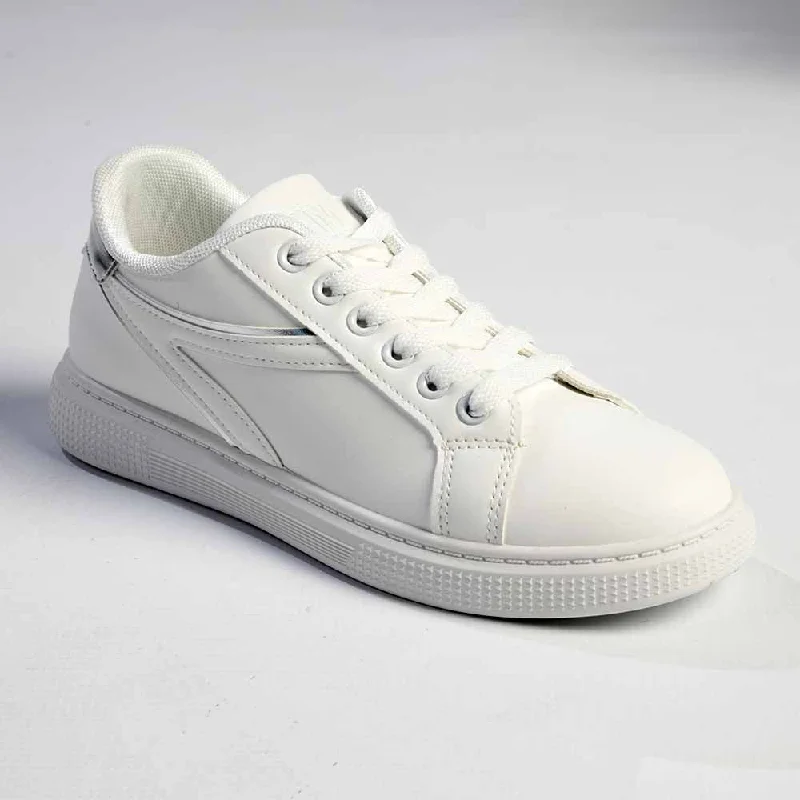 Vegan - Friendly Women's Sneakers Made from Recycled Materials for an Eco - Conscious ChoiceMadison Lace-Up Fashion Sneaker - White/Silver Vegan - Friendly Women's Sneakers Made from Recycled Materials for an Eco - Conscious ChoiceMadison Lace-Up Fashion Sneaker - White/Silver