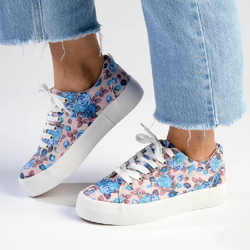Lace - Up Women's Athletic Sneakers with Shock - Absorbing Midsoles for Intense WorkoutsMadison Ladies Platform Floral 1 Sneaker - Pink Floral Lace - Up Women's Athletic Sneakers with Shock - Absorbing Midsoles for Intense WorkoutsMadison Ladies Platform Floral 1 Sneaker - Pink Floral