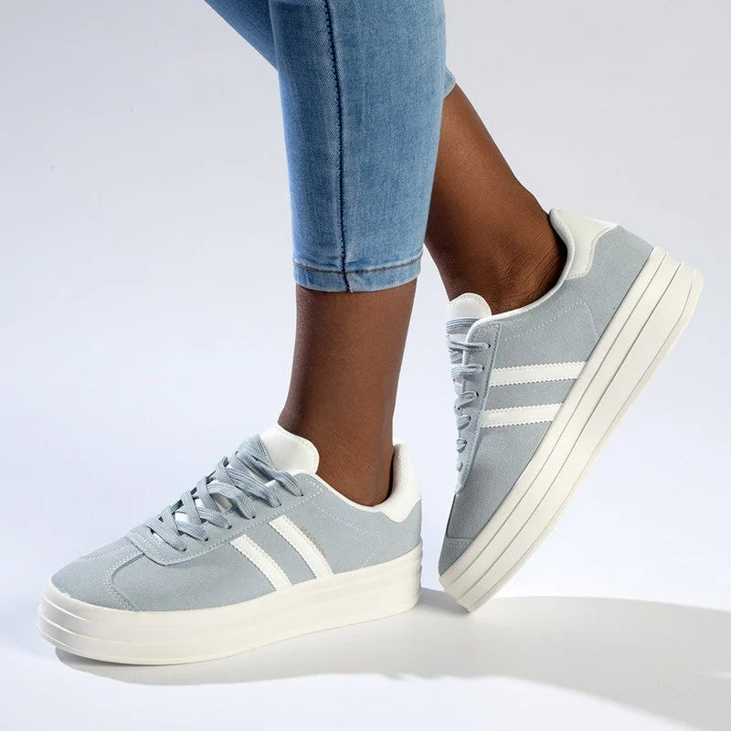 Women's Sneakers with Hidden Wedges for a Subtle Height Boost and Added StyleMadison Platform Fashion Sneaker - Light Blue Women's Sneakers with Hidden Wedges for a Subtle Height Boost and Added StyleMadison Platform Fashion Sneaker - Light Blue