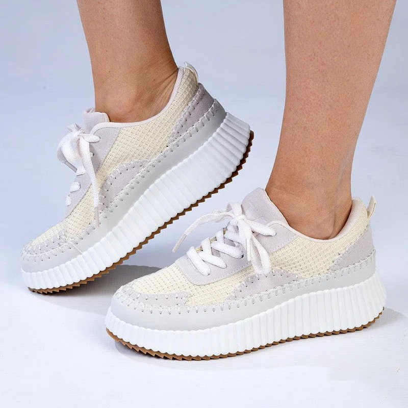 Foldable Women's Travel Sneakers for Compact Storage in LuggageMadison Stitch Multi Color Sneaker - Beige Foldable Women's Travel Sneakers for Compact Storage in LuggageMadison Stitch Multi Color Sneaker - Beige