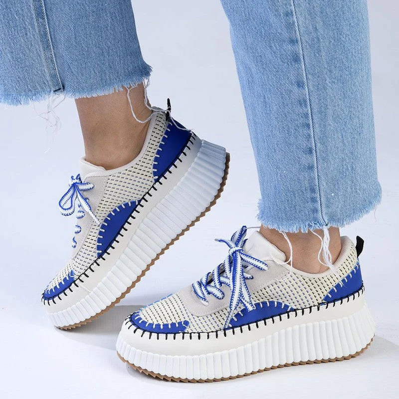 Low - Top Women's Tennis Sneakers in Bright Neon for a Pop of Color on the CourtMadison Stitch Multi Color Sneaker - Blue Multi Low - Top Women's Tennis Sneakers in Bright Neon for a Pop of Color on the CourtMadison Stitch Multi Color Sneaker - Blue Multi