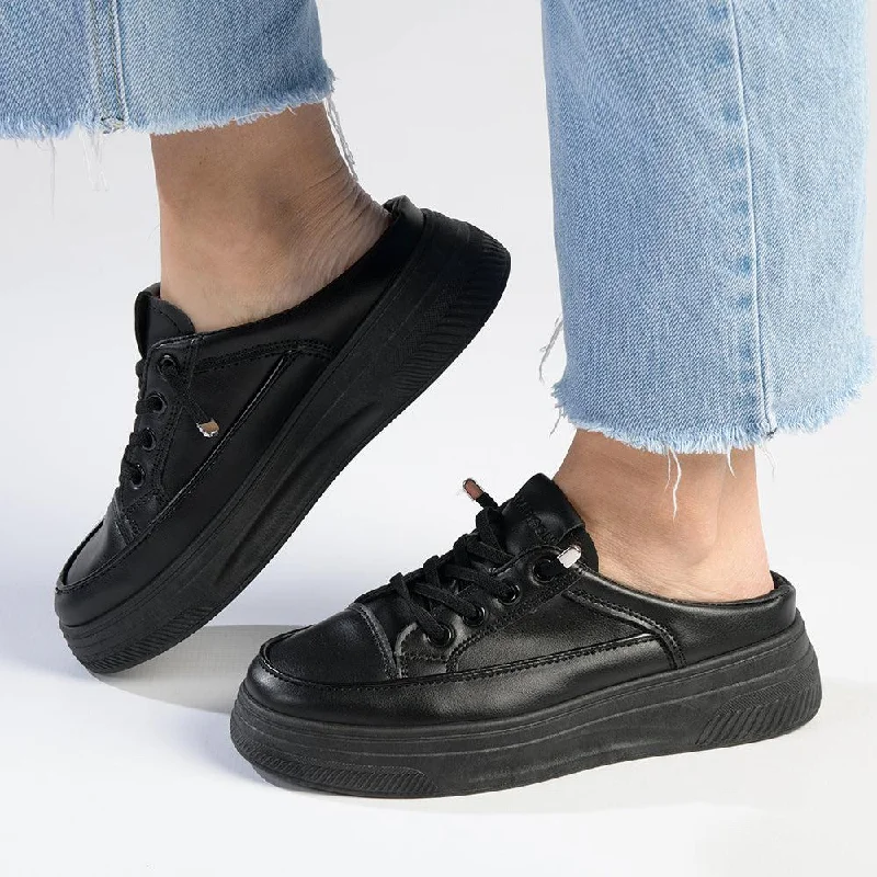 Water - Resistant Women's Hiking Sneakers with Traction Outsoles for Outdoor AdventuresMadison Theodora Ladies Slip on Platform Sneaker - Black Water - Resistant Women's Hiking Sneakers with Traction Outsoles for Outdoor AdventuresMadison Theodora Ladies Slip on Platform Sneaker - Black