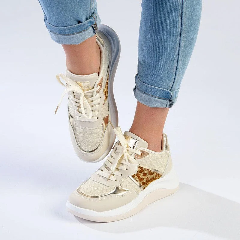Women's Sneakers with Heel - Stabilizing Technology for Better Balance During RunningMadison Tiana Fashion Sneaker - Nude / Leopard Women's Sneakers with Heel - Stabilizing Technology for Better Balance During RunningMadison Tiana Fashion Sneaker - Nude / Leopard