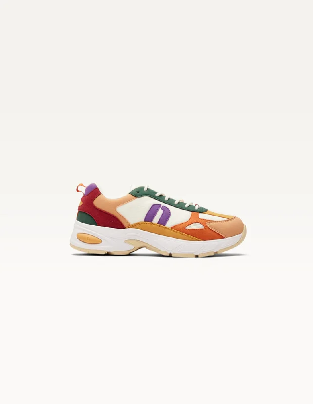 Retro - Style Women's Sneakers in Pastel Colors for a Nostalgic and Fashionable VibeMae Sneaker in Peach White from Odaje Retro - Style Women's Sneakers in Pastel Colors for a Nostalgic and Fashionable VibeMae Sneaker in Peach White from Odaje