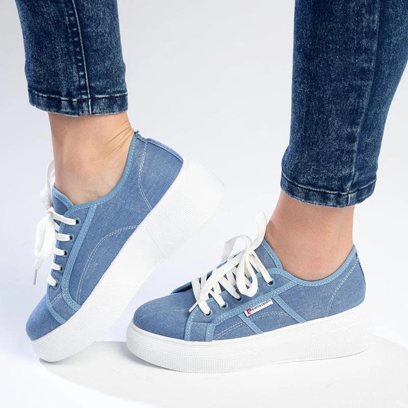 Patterned Print Women's Sneakers in Floral Designs for a Feminine and Fashion - Forward LookPierre Cardin Catherine 2 Lace Up Sneaker - Denim Patterned Print Women's Sneakers in Floral Designs for a Feminine and Fashion - Forward LookPierre Cardin Catherine 2 Lace Up Sneaker - Denim