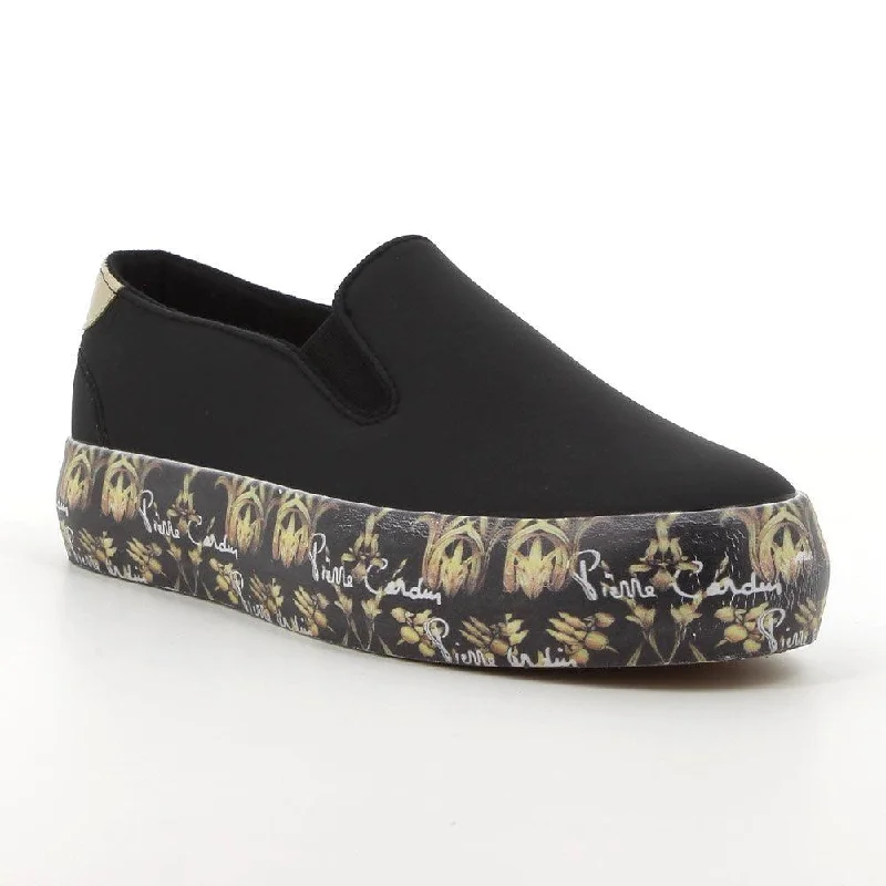 Slip - On Women's Canvas Sneakers in Navy for Easy and Effortless WearPierre Cardin Fleur De Lis Sneaker - Black Slip - On Women's Canvas Sneakers in Navy for Easy and Effortless WearPierre Cardin Fleur De Lis Sneaker - Black