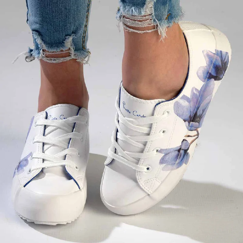 Low - Top Women's Tennis Sneakers in Bright Neon for a Pop of Color on the CourtPierre Cardin Gardin Sneaker - White / Blue Low - Top Women's Tennis Sneakers in Bright Neon for a Pop of Color on the CourtPierre Cardin Gardin Sneaker - White / Blue
