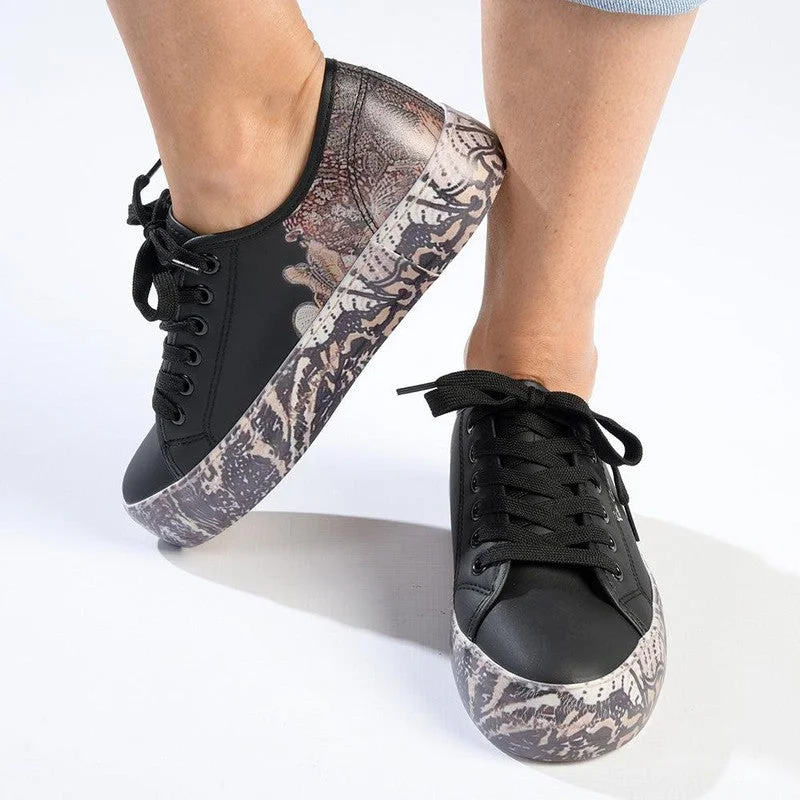 Lightweight Knit Women's Sneakers with Arch Support for All - Day ComfortPierre Cardin Jungle 1 lace up sneaker - Black Multi Lightweight Knit Women's Sneakers with Arch Support for All - Day ComfortPierre Cardin Jungle 1 lace up sneaker - Black Multi