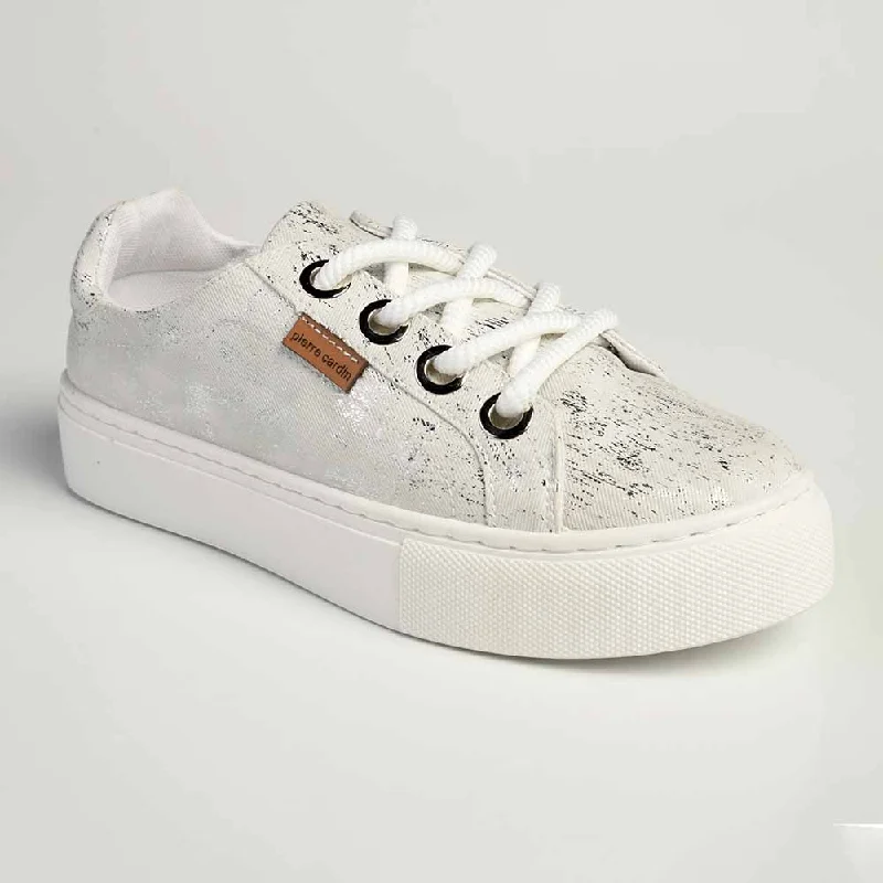 Vegan - Friendly Women's Sneakers Made from Recycled Materials for an Eco - Conscious ChoicePierre Cardin Lucie 6 Sneaker - White/Silver Vegan - Friendly Women's Sneakers Made from Recycled Materials for an Eco - Conscious ChoicePierre Cardin Lucie 6 Sneaker - White/Silver