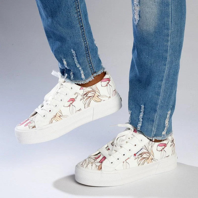 Retro - Style Women's Sneakers in Pastel Colors for a Nostalgic and Fashionable VibePierre Cardin Lucienne Floral Lace Up Sneaker - White Multi