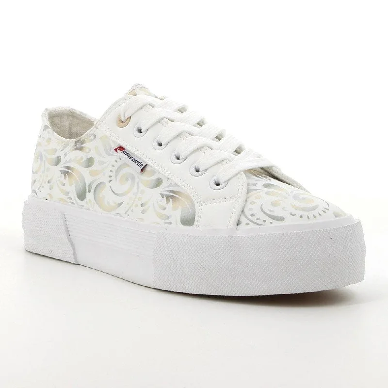 High - Top Women's Leather Sneakers in Black for a Stylish and Durable OptionPierre Cardin Paisley Slip-on Sneaker - White/Gold High - Top Women's Leather Sneakers in Black for a Stylish and Durable OptionPierre Cardin Paisley Slip-on Sneaker - White/Gold