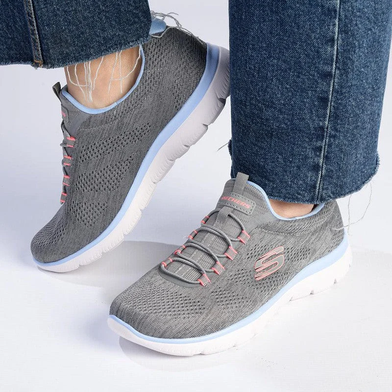 Slip - On Women's Canvas Sneakers in Navy for Easy and Effortless WearSkechers Summits Sneaker - Gray Slip - On Women's Canvas Sneakers in Navy for Easy and Effortless WearSkechers Summits Sneaker - Gray