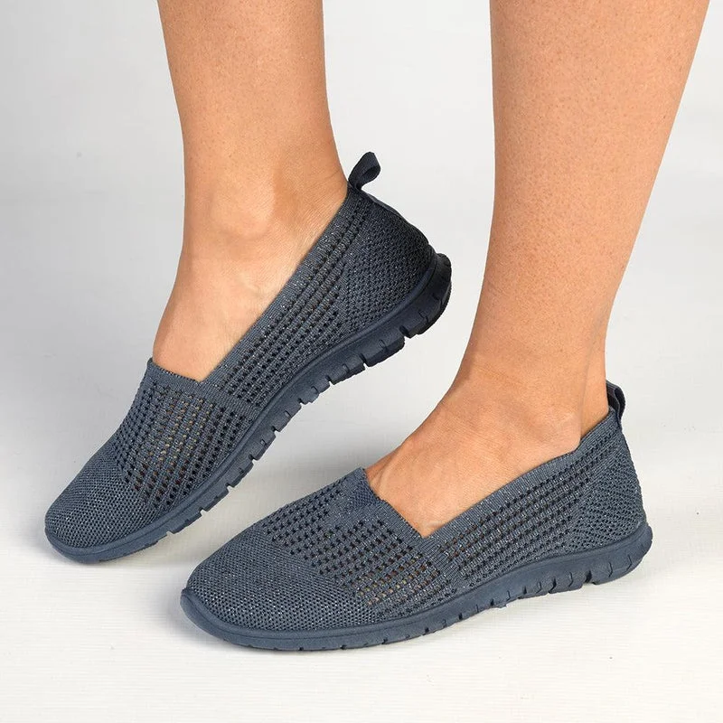 Water - Resistant Women's Hiking Sneakers with Traction Outsoles for Outdoor AdventuresSoft style by Hush Puppies Nani Lurex Sneaker - Denim Blue Water - Resistant Women's Hiking Sneakers with Traction Outsoles for Outdoor AdventuresSoft style by Hush Puppies Nani Lurex Sneaker - Denim Blue