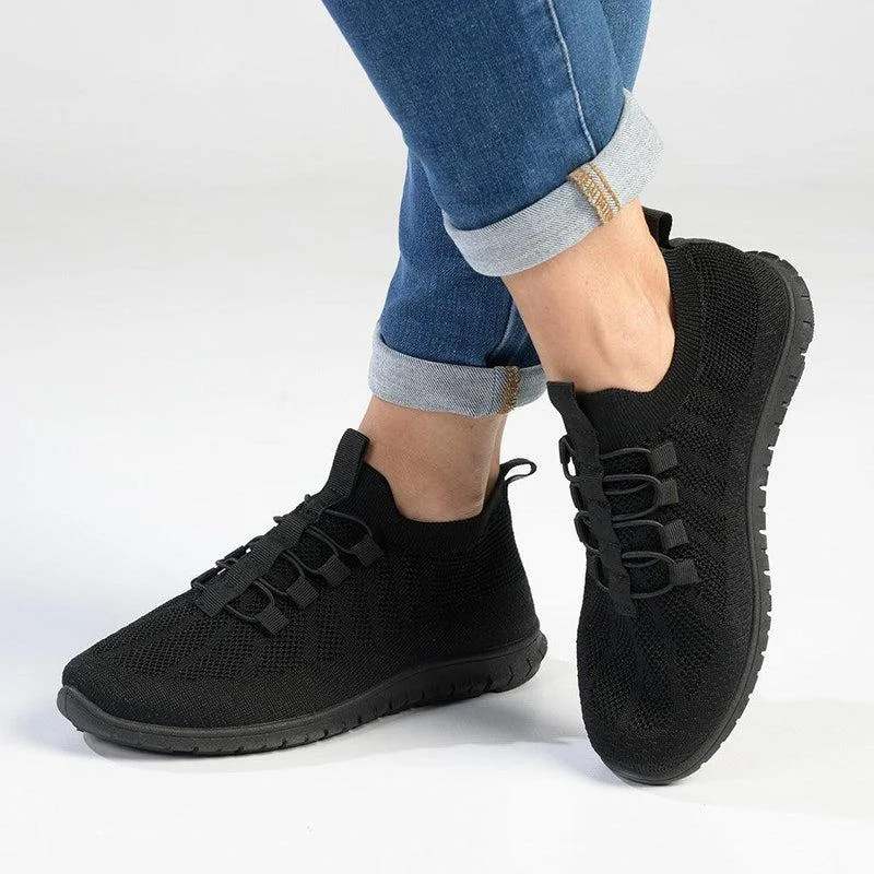 Breathable Mesh Women's Running Sneakers with Reflective Trim for Nighttime JoggingSoft Style by Hush Puppies Nansia Fashion Sneaker - Black Breathable Mesh Women's Running Sneakers with Reflective Trim for Nighttime JoggingSoft Style by Hush Puppies Nansia Fashion Sneaker - Black