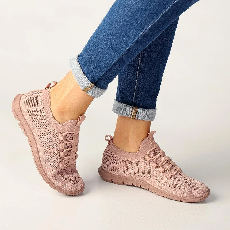 Women's Sneakers with Adjustable Straps for a Customized Fit During High - Impact ExercisesSoft Style by Hush Puppies Nansia Fashion Sneaker - Dusty Pink