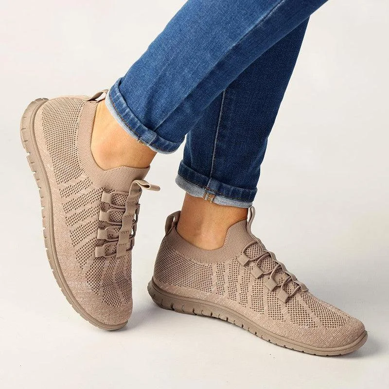 Foldable Women's Travel Sneakers for Compact Storage in LuggageSoft Style by Hush Puppies Nansia Fashion Sneaker - Taupe