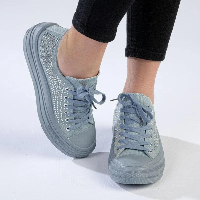Women's Sneakers with Memory Foam Insoles for Exceptional Cushioning and ComfortSoft Style by Hush Puppies Selina Sneaker - Light Denim Women's Sneakers with Memory Foam Insoles for Exceptional Cushioning and ComfortSoft Style by Hush Puppies Selina Sneaker - Light Denim