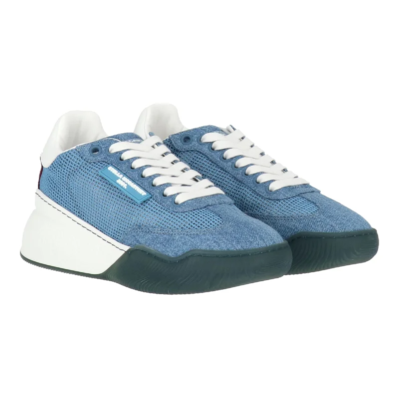 Chunky - Sole Women's Platform Sneakers in White for a Trendy Street Style LookStella Mccartney Womens Denim Sneaker Chunky - Sole Women's Platform Sneakers in White for a Trendy Street Style LookStella Mccartney Womens Denim Sneaker