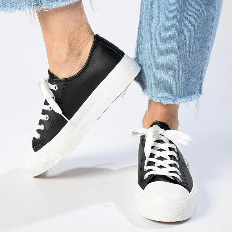 Low - Top Women's Tennis Sneakers in Bright Neon for a Pop of Color on the CourtTom Tom Lace Up Sneaker - Black Low - Top Women's Tennis Sneakers in Bright Neon for a Pop of Color on the CourtTom Tom Lace Up Sneaker - Black