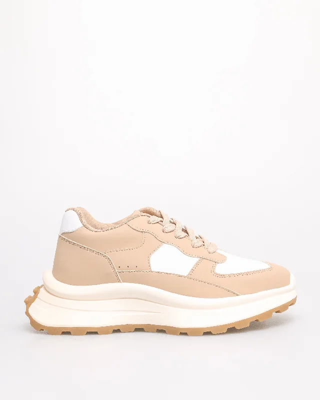 Vegan - Friendly Women's Sneakers Made from Recycled Materials for an Eco - Conscious ChoiceTomaz FL081 Ladies Sneakers (Beige/White) Vegan - Friendly Women's Sneakers Made from Recycled Materials for an Eco - Conscious ChoiceTomaz FL081 Ladies Sneakers (Beige/White)