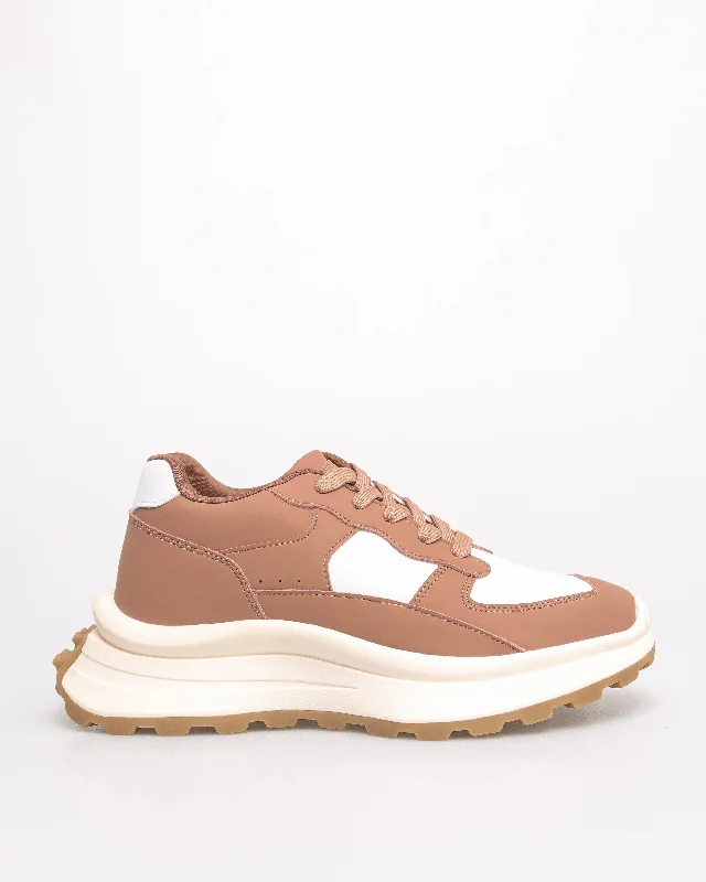 Water - Resistant Women's Hiking Sneakers with Traction Outsoles for Outdoor AdventuresTomaz FL081 Ladies Sneakers (Brown/White) Water - Resistant Women's Hiking Sneakers with Traction Outsoles for Outdoor AdventuresTomaz FL081 Ladies Sneakers (Brown/White)