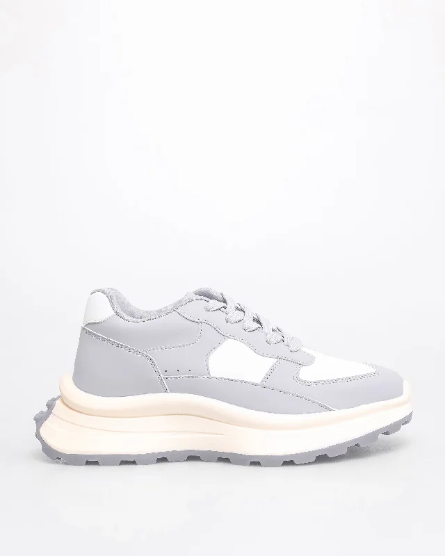 Low - Top Women's Tennis Sneakers in Bright Neon for a Pop of Color on the CourtTomaz FL081 Ladies Sneakers (Grey/White) Low - Top Women's Tennis Sneakers in Bright Neon for a Pop of Color on the CourtTomaz FL081 Ladies Sneakers (Grey/White)