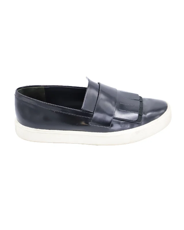 Women's Sneakers with Heel - Stabilizing Technology for Better Balance During RunningVince Conventry Kiltie Fringe Slip-On Sneakers in Black Leather Women's Sneakers with Heel - Stabilizing Technology for Better Balance During RunningVince Conventry Kiltie Fringe Slip-On Sneakers in Black Leather