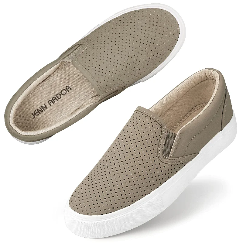 Foldable Women's Travel Sneakers for Compact Storage in LuggageJENN ARDOR Women Breathable Slip-On Sneakers