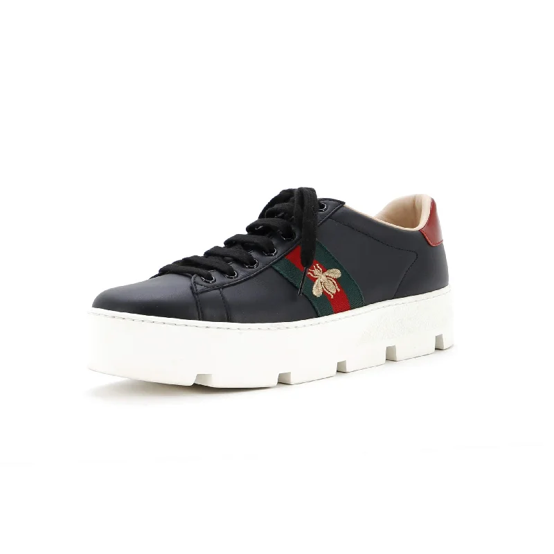 Lightweight Knit Women's Sneakers with Arch Support for All - Day ComfortWomen's Ace Web Platform Sneakers Leather Lightweight Knit Women's Sneakers with Arch Support for All - Day ComfortWomen's Ace Web Platform Sneakers Leather