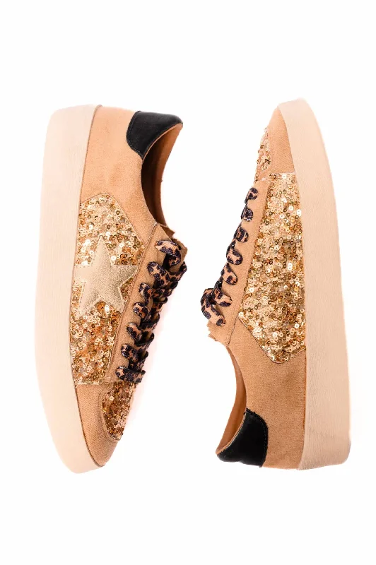 Sparkly Rhinestone - Embellished Women's Sneakers for a Glamorous and Eye - Catching LookWomen's Another Round Sequin Sneakers In Tan/gold Sparkly Rhinestone - Embellished Women's Sneakers for a Glamorous and Eye - Catching LookWomen's Another Round Sequin Sneakers In Tan/gold