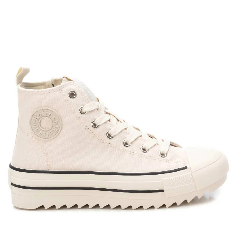 Retro - Style Women's Sneakers in Pastel Colors for a Nostalgic and Fashionable VibeWomen's Casual High Top Sneakers In Light Beige Retro - Style Women's Sneakers in Pastel Colors for a Nostalgic and Fashionable VibeWomen's Casual High Top Sneakers In Light Beige