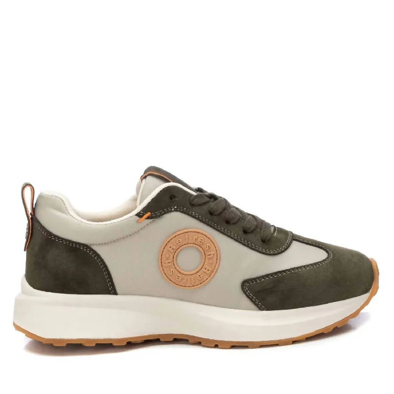 Retro - Style Women's Sneakers in Pastel Colors for a Nostalgic and Fashionable VibeWomen's Casual Sneakers In Khaki Retro - Style Women's Sneakers in Pastel Colors for a Nostalgic and Fashionable VibeWomen's Casual Sneakers In Khaki